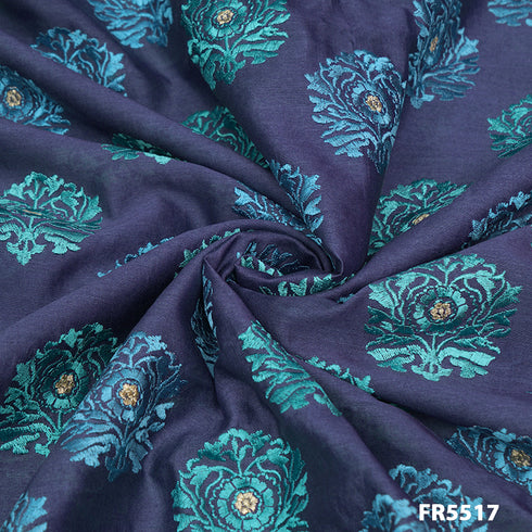 Embroidered Chanderi Silk Fabric-FR5517